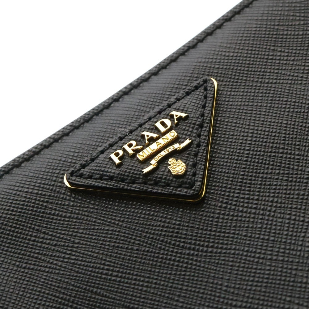 PRADA(プラダ) ガレリア サフィアーノ 2WAYバッグ ショルダーバッグ ハンドバッグ ブラック ゴールド金具 レザー ロゴ三角プレート 1BA274