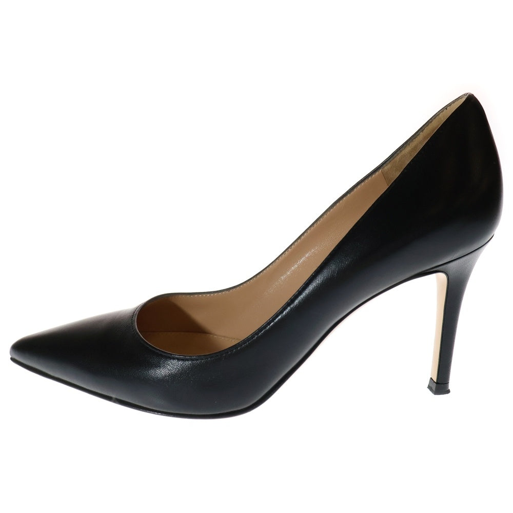 Gianvito Rossi(ジャンヴィト・ロッシ) レザー ヒール パンプス シューズ ブラック レディース〇