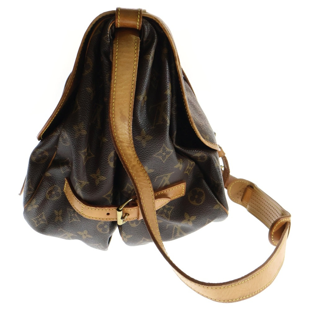 LOUIS VUITTON(ルイヴィトン) モノグラム ソミュール35 ショルダーバッグ ブラウン ゴールド金具 レザー×PVC M42254