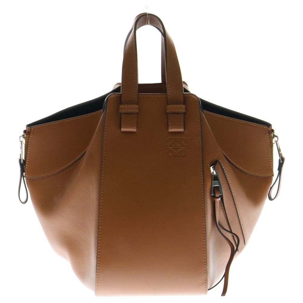 LOEWE(ロエベ) ハンモックバッグ スモール 2WAYバッグ ハンドバッグ ショルダーバッグ ブラウン シルバー金具 レザー