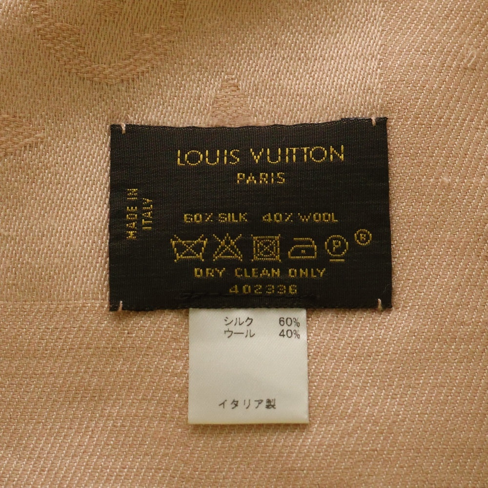 LOUIS VUITTON(ルイヴィトン) モノグラム ストール スカーフ ピンク シルク×ウール M74441