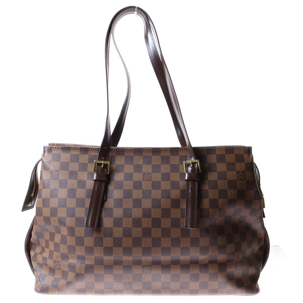 LOUIS VUITTON(ルイヴィトン) ダミエ チェルシー トートバッグ ハンドバッグ ブラウン ゴールド金具 レザー×PVC N51119