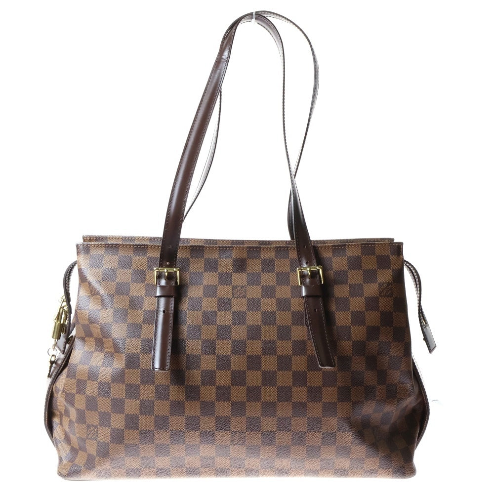 LOUIS VUITTON(ルイヴィトン) ダミエ チェルシー トートバッグ ハンドバッグ ブラウン ゴールド金具 レザー×PVC N51119