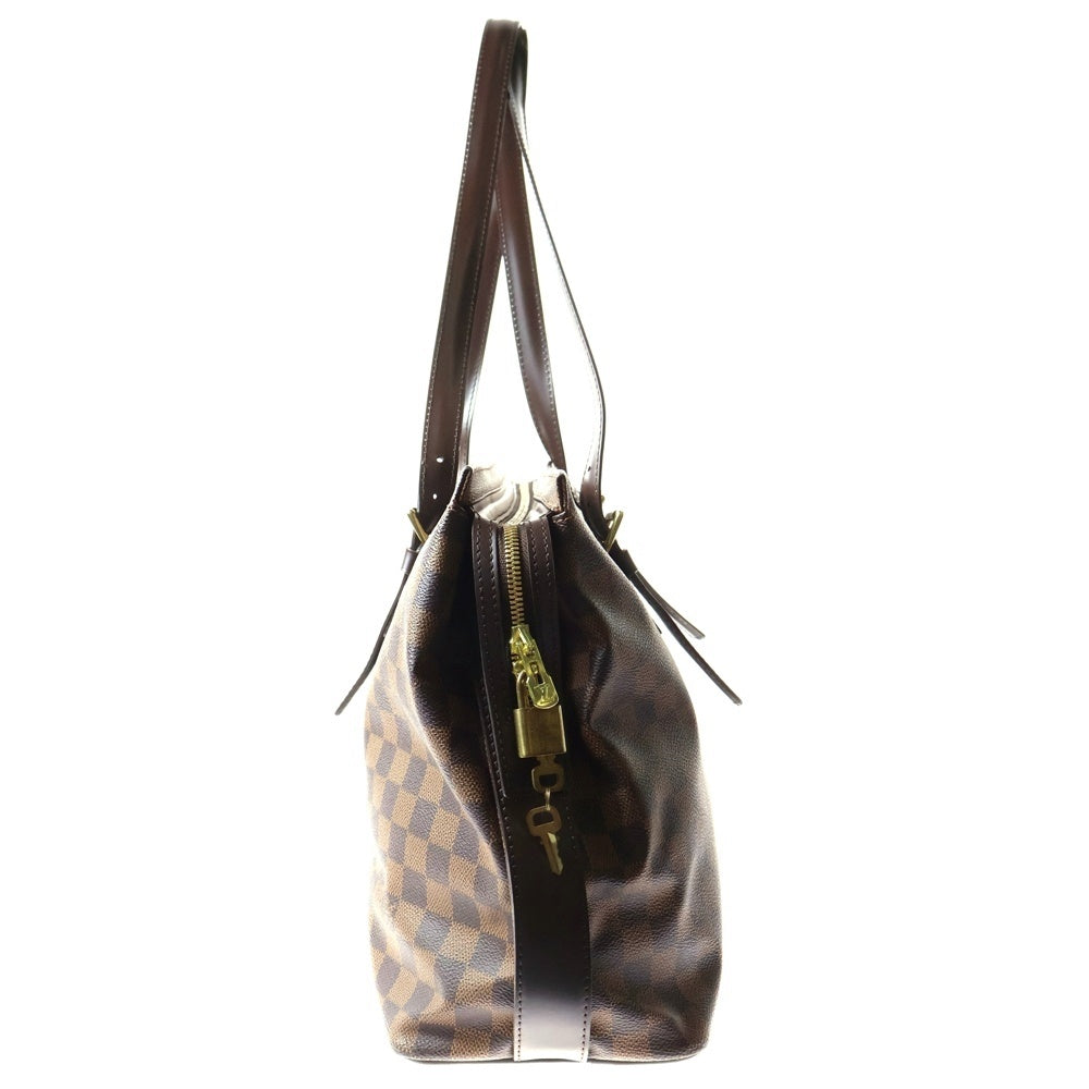 LOUIS VUITTON(ルイヴィトン) ダミエ チェルシー トートバッグ ハンドバッグ ブラウン ゴールド金具 レザー×PVC N51119