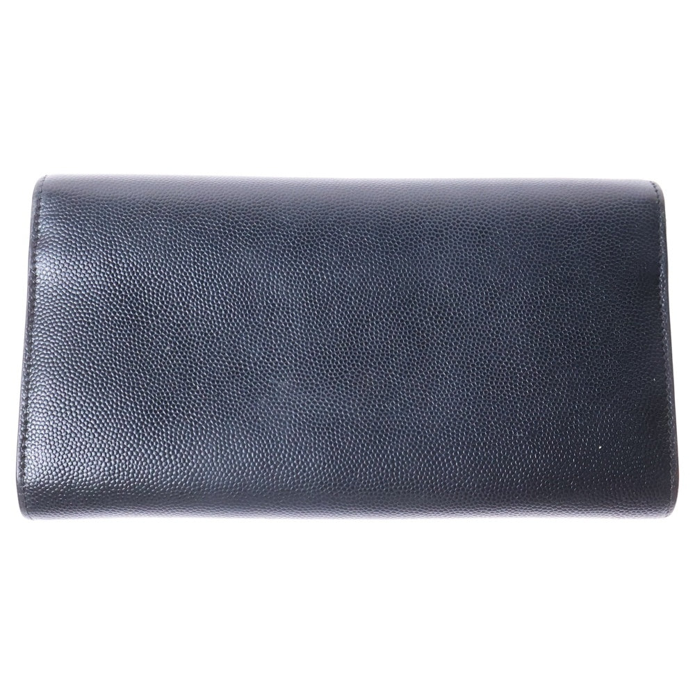 SAINT LAURENT PARIS(サンローランパリ) 二つ折り長財布 ロングウォレット カードケース ロゴ ブラック ゴールド金具 レザー 372266