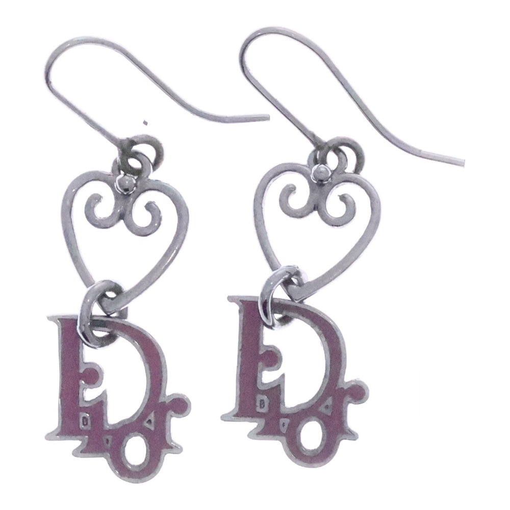 Christian Dior(クリスチャンディオール) ロゴ ハート ピアス イヤーアクセサリー ピンク×シルバー