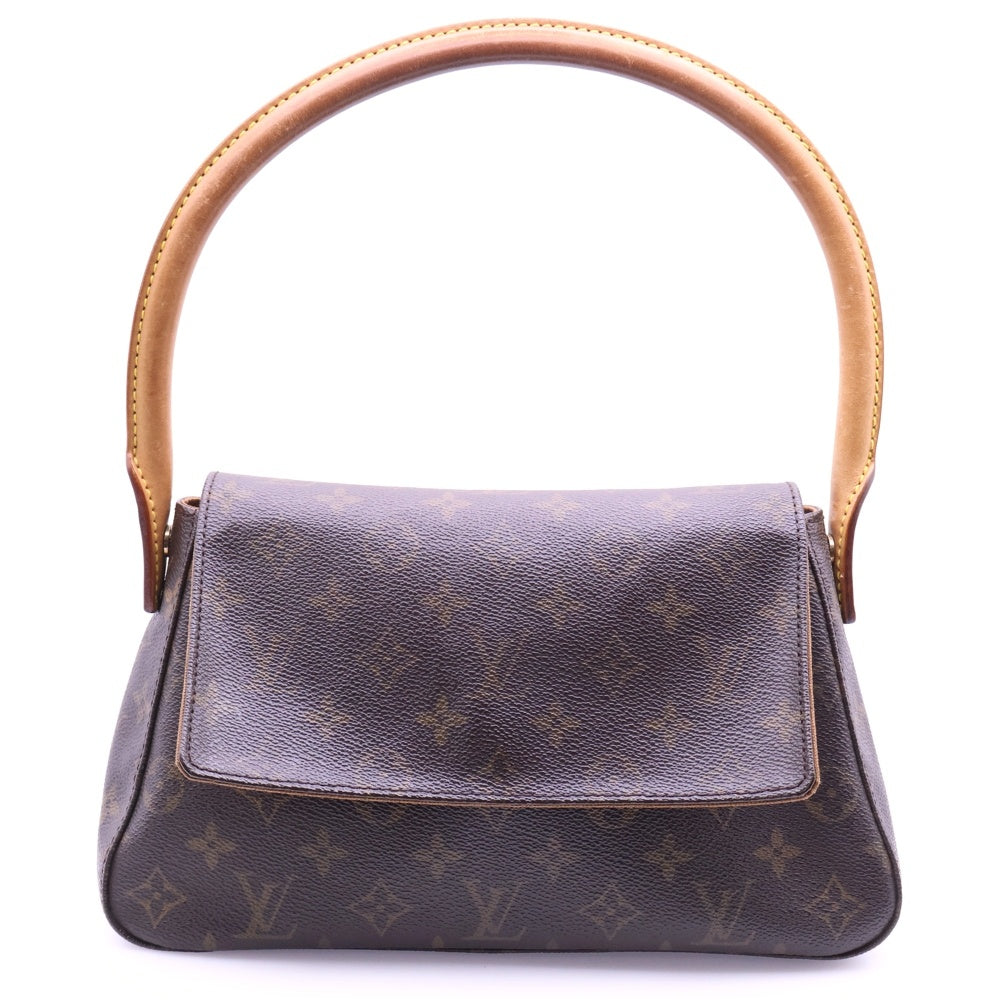 LOUIS VUITTON(ルイヴィトン) ミニルーピング モノグラム PVC レザー ハンド ワンショルダーバッグ ゴールド金具 ブラウン M51147