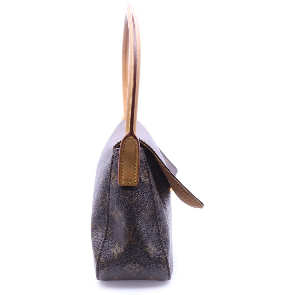 LOUIS VUITTON(ルイヴィトン) ミニルーピング モノグラム PVC レザー ハンド ワンショルダーバッグ ゴールド金具 ブラウン M51147