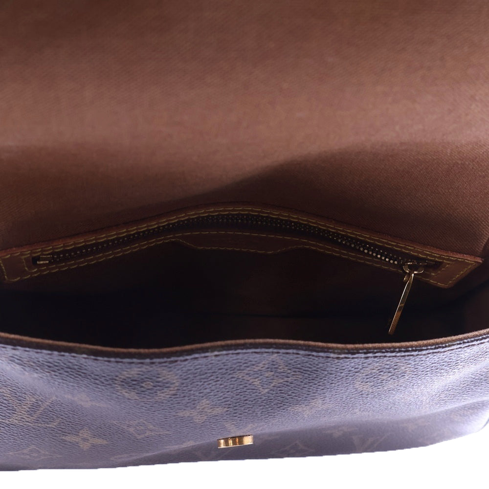 LOUIS VUITTON(ルイヴィトン) ミニルーピング モノグラム PVC レザー ハンド ワンショルダーバッグ ゴールド金具 ブラウン M51147