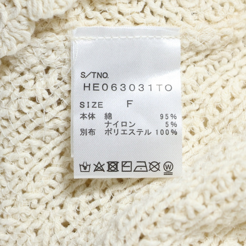 Heather(ヘザー) Heather ヘザー ギャザー デザイン ニット切り替え 半袖 トップス アイボリー レディース