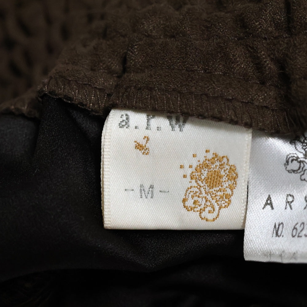 NO BRAND(ノーブランド) ARROW アロー フェイクスウェード パンチング レース柄 ティアード ミニスカート ブラウン レディース