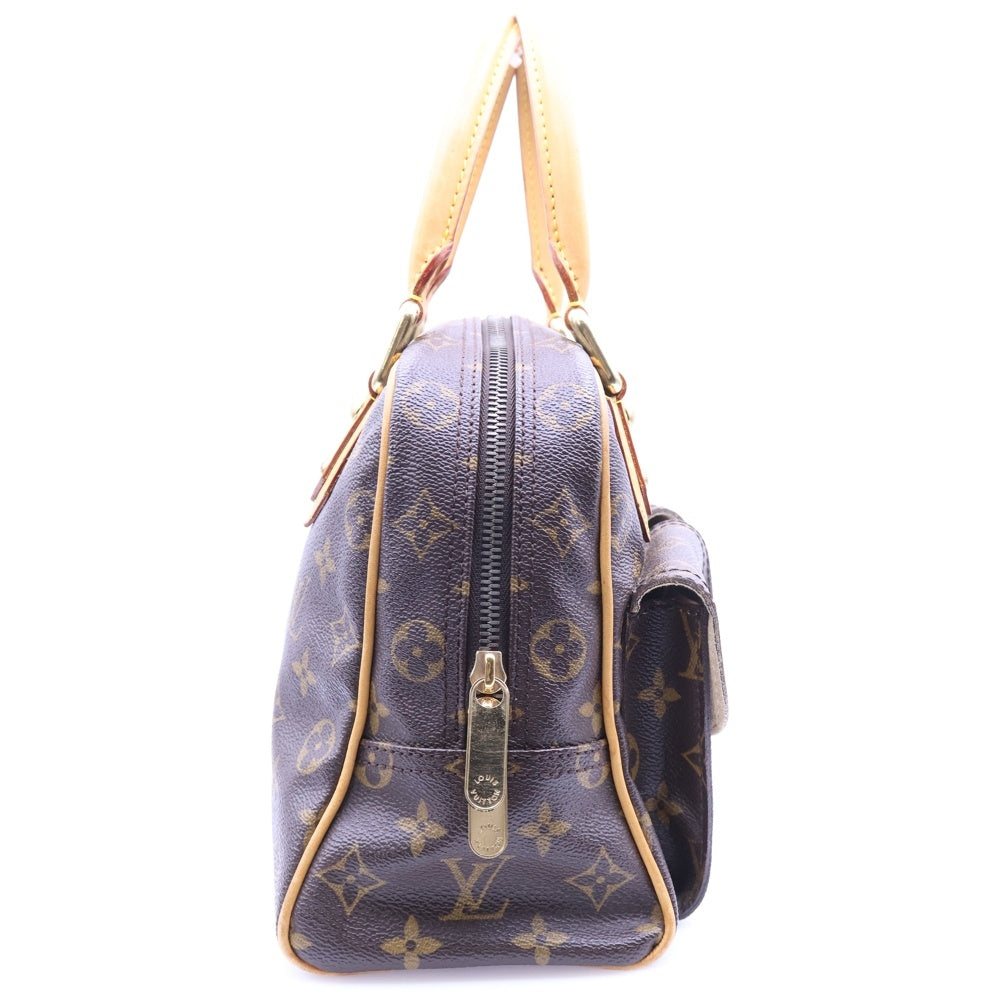 LOUIS VUITTON(ルイヴィトン) マンハッタンPM モノグラム PVC レザー ハンドバッグ ゴールド金具 ブラウン M40026
