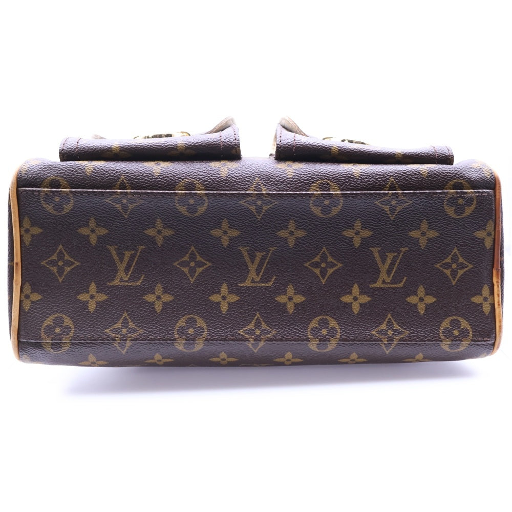 LOUIS VUITTON(ルイヴィトン) マンハッタンPM モノグラム PVC レザー ハンドバッグ ゴールド金具 ブラウン M40026