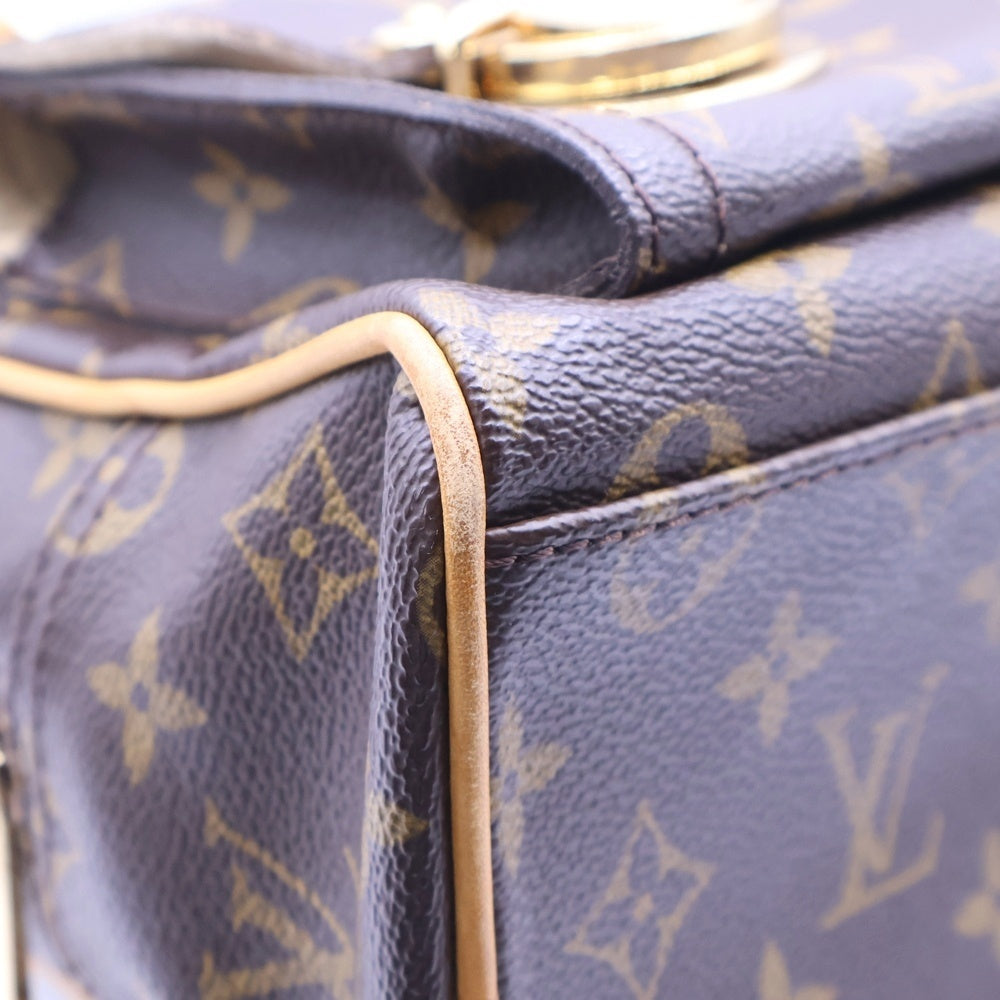 LOUIS VUITTON(ルイヴィトン) マンハッタンPM モノグラム PVC レザー ハンドバッグ ゴールド金具 ブラウン M40026