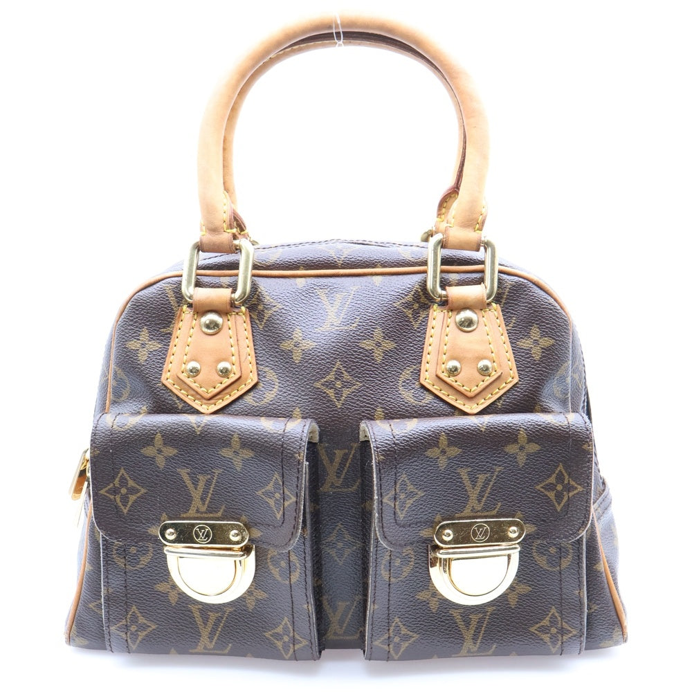 LOUIS VUITTON(ルイヴィトン) マンハッタンPM モノグラム PVC レザー ハンドバッグ ゴールド金具 ブラウン M40026