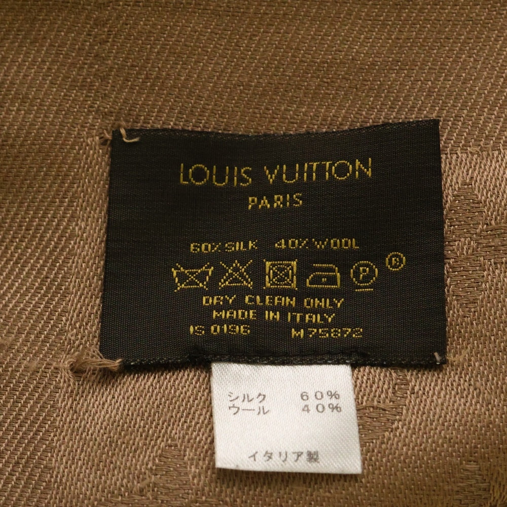 LOUIS VUITTON(ルイヴィトン) ショール・モノグラム スカーフ ブラウン ベージュ シルク×ウール M75872
