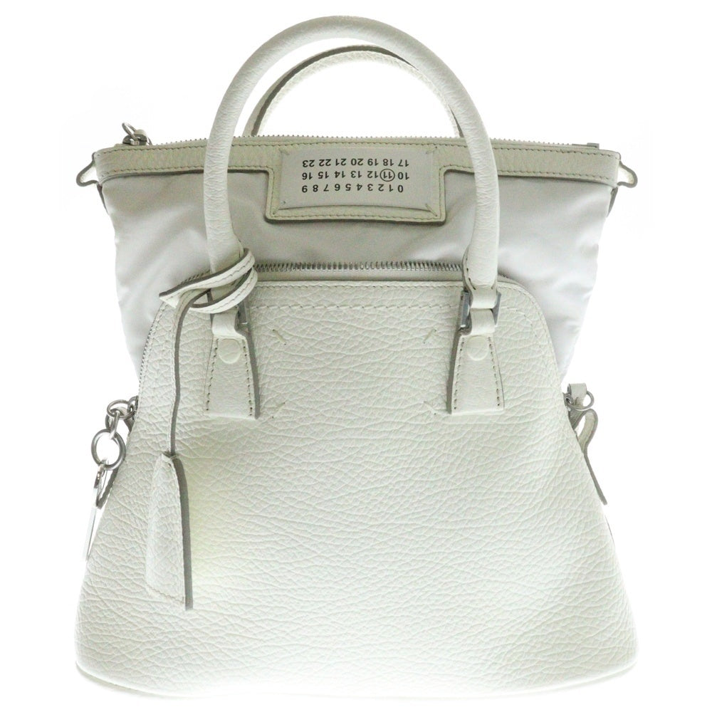 Maison Margiela 11(メゾンマルジェラ11) 5AC マイクロ 2WAY レザーショルダーバッグ ハンドバッグ ホワイト レディース