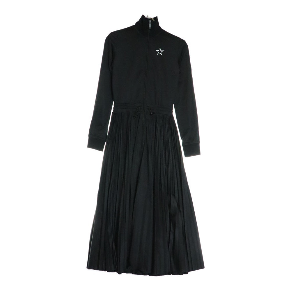 VALENTINO(ヴァレンティノ) 20SS バックロゴ スタープリント ジップアップ ジャージ トラックジャケット ブルゾン プリーツスカート ロングワンピース ブラック レディース TB3MJ00H5B8