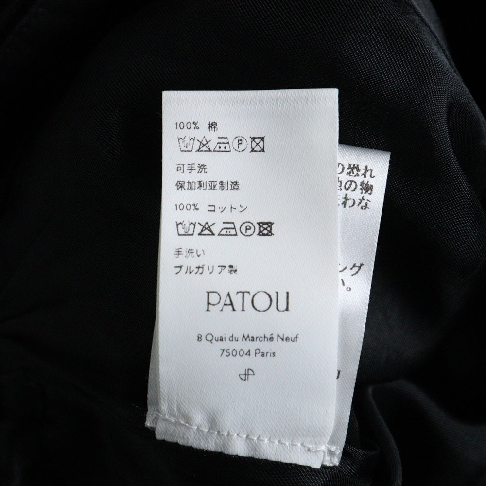PATOU(パトゥー) 23SS ポケットデザイン ベルト付き コットンツイル フレアロングスカート ブラック レディース 23S-SK035-0074
