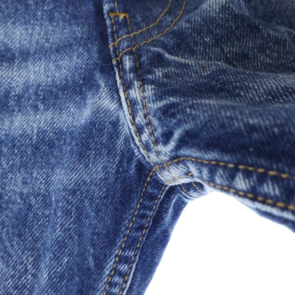 Maison Margiela 1(メゾンマルジェラ) 21SS 再構築 ボタンフライ ダメージ加工ストレートデニムパンツ インディゴ レディース S51LA0139