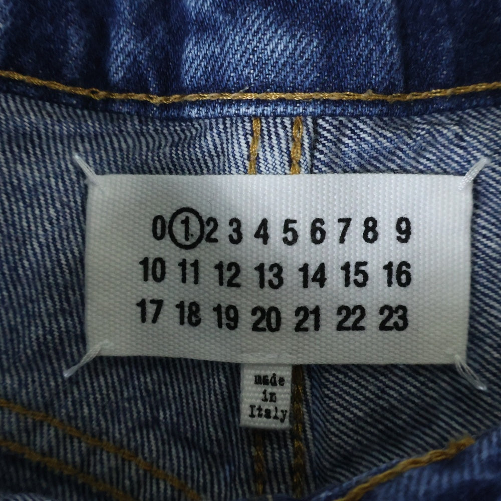 Maison Margiela 1(メゾンマルジェラ) 21SS 再構築 ボタンフライ ダメージ加工ストレートデニムパンツ インディゴ レディース S51LA0139