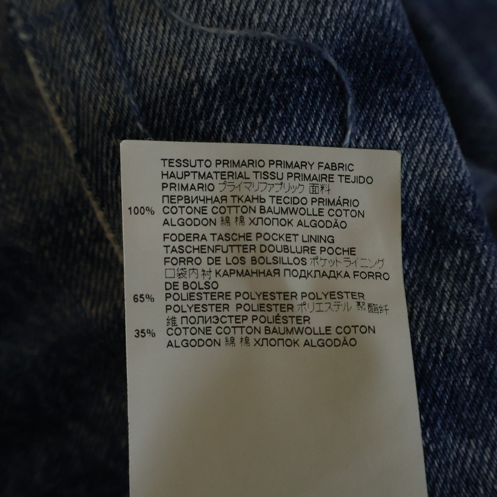 Maison Margiela 1(メゾンマルジェラ) 21SS 再構築 ボタンフライ ダメージ加工ストレートデニムパンツ インディゴ レディース S51LA0139