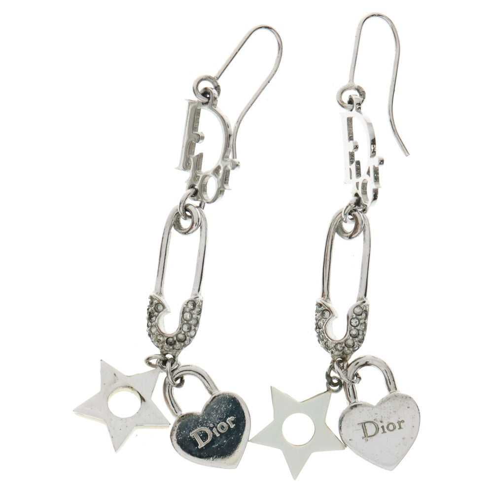 Christian Dior(クリスチャンディオール) スターロゴ フープ ピアス ハート イヤーアクセサリー シルバー