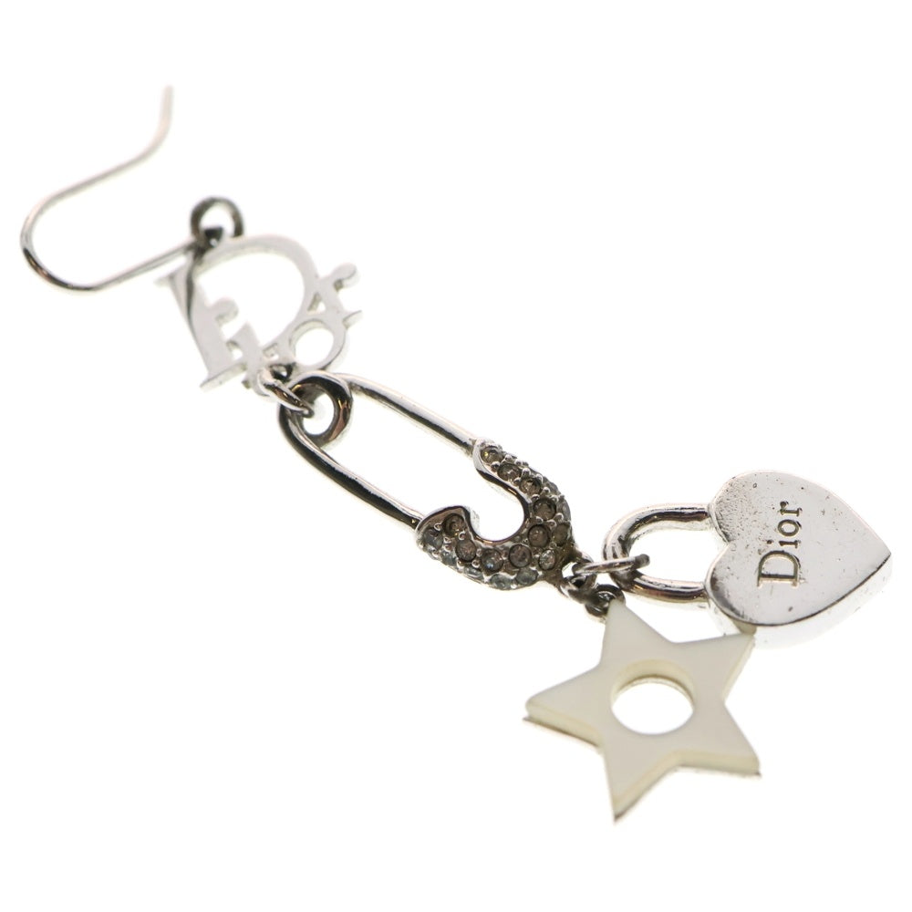 Christian Dior(クリスチャンディオール) スターロゴ フープ ピアス ハート イヤーアクセサリー シルバー