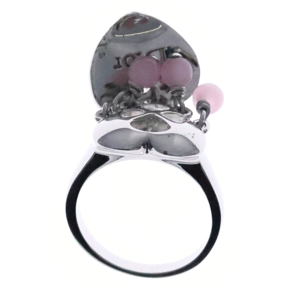 Christian Dior(クリスチャンディオール) ハートチャーム リング 指輪 シルバー×ピンク