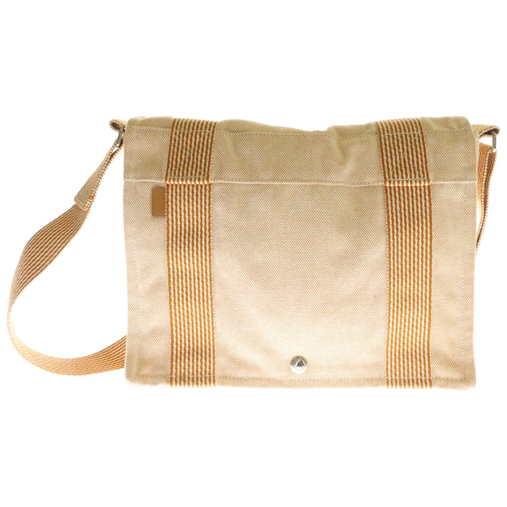 HERMES(エルメス) ニューフルートゥバサスPM ベージュ ショルダーバッグ オレンジ キャンバス