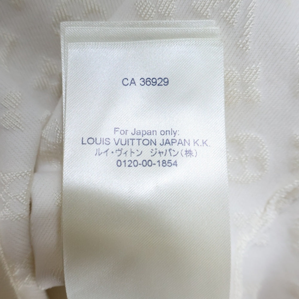 LOUIS VUITTON(ルイヴィトン) 21SS モノグラム 総柄 ジャガード シルク クルーネック 半袖ニット カットソー ホワイト RW211B EO2 FKKS95