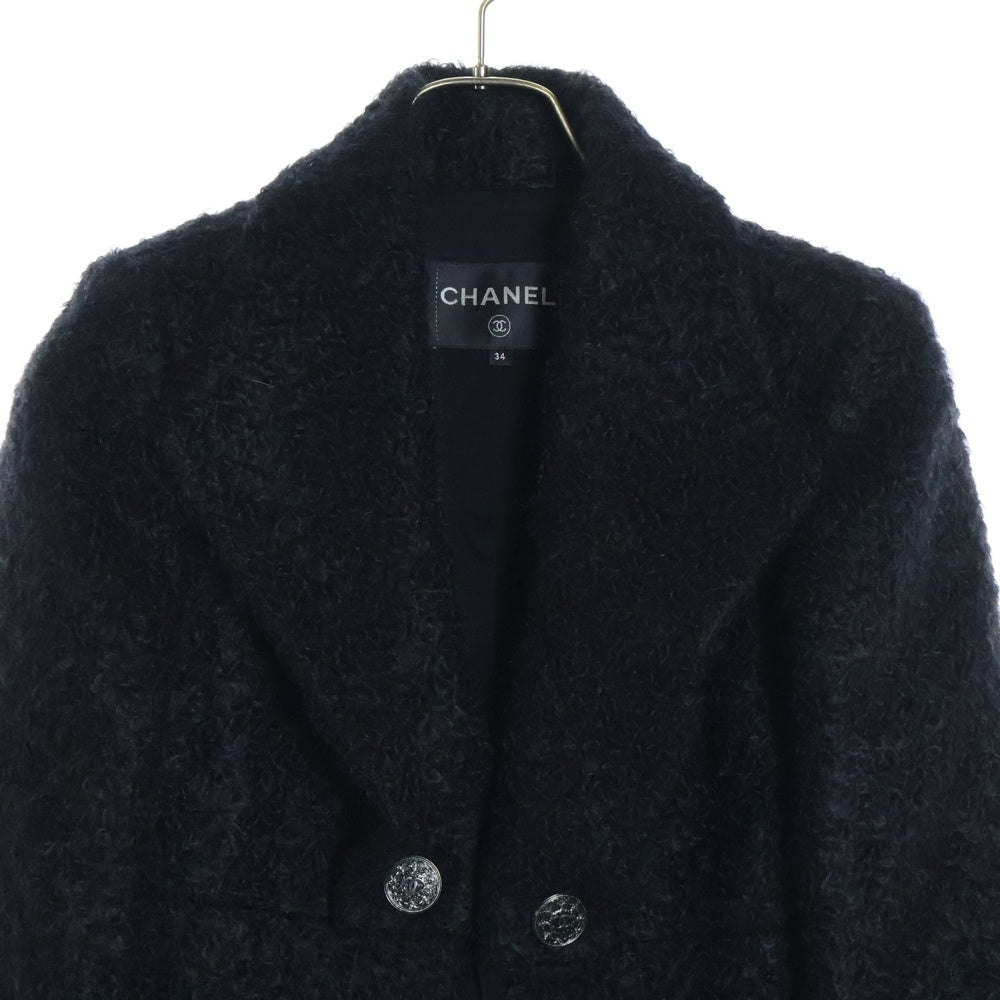 CHANEL(シャネル) ココマークボタン モヘヤウール ショールカラー 変形ジャケット ブラック レディース P54347V40876