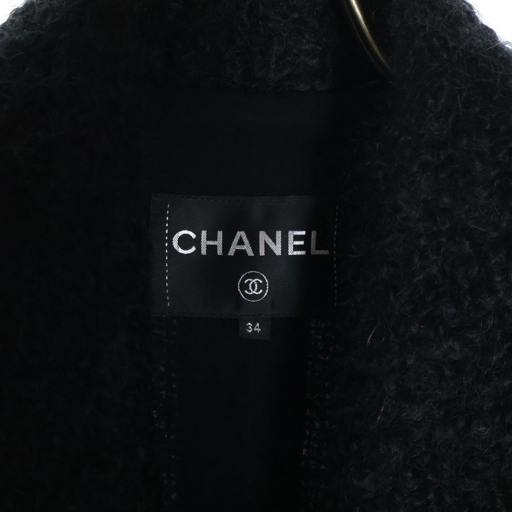 CHANEL(シャネル) ココマークボタン モヘヤウール ショールカラー 変形ジャケット ブラック レディース P54347V40876