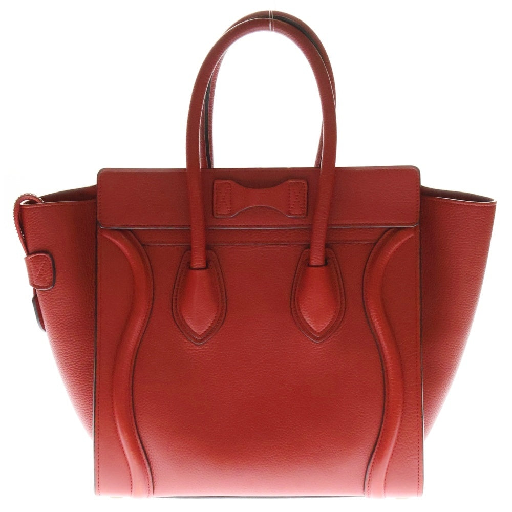 CELINE(セリーヌ) ラゲージ マイクロショッパー トートバッグ ハンドバッグ レッド ゴールド金具 レザー