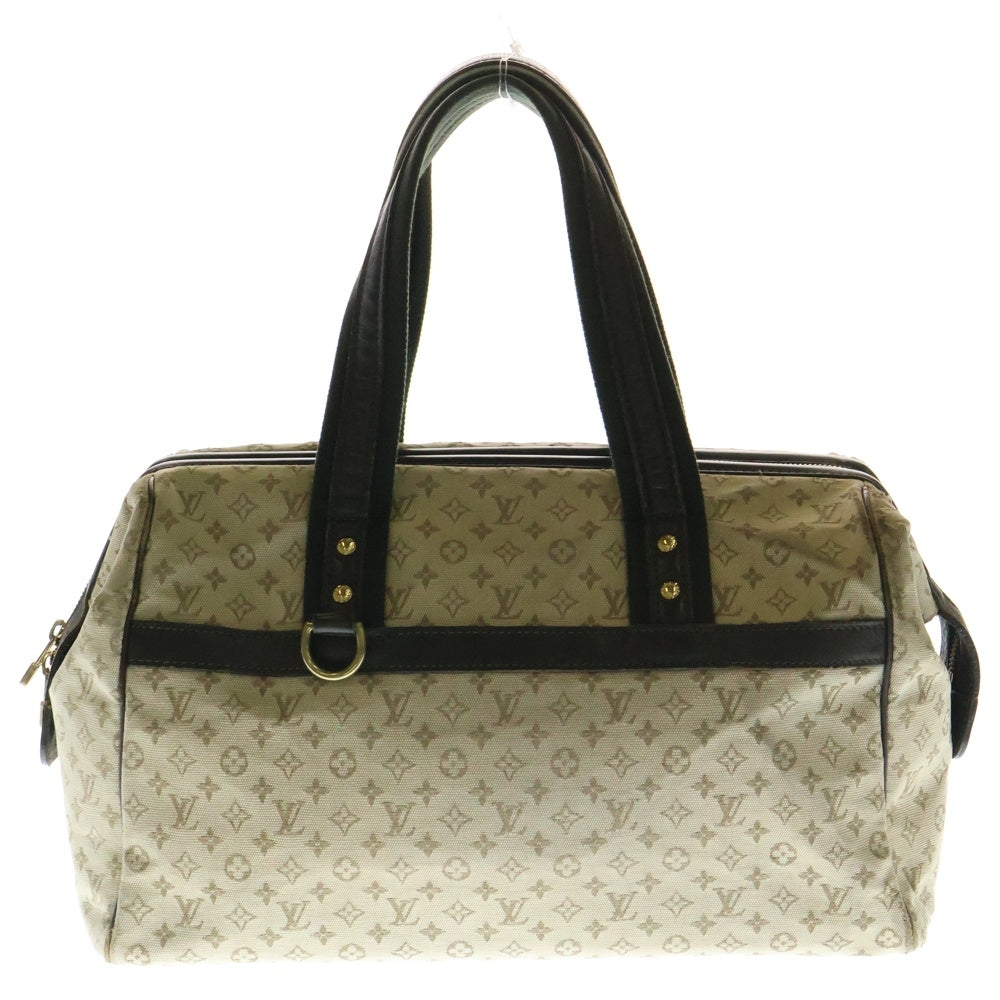 LOUIS VUITTON(ルイヴィトン) モノグラムミニ ジョセフィーヌGM キャンバス ハンドバッグ ベージュ×ブラウン ゴールド金具 M92212