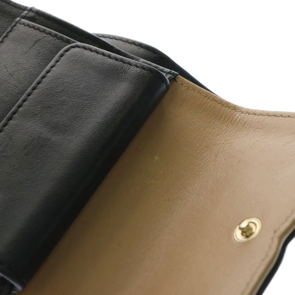 CHANEL(シャネル) CCフィリグリー 三つ折り財布 コンパクトウォレット カードケース ベージュ×ブラウン ゴールド金具 キャビアスキン