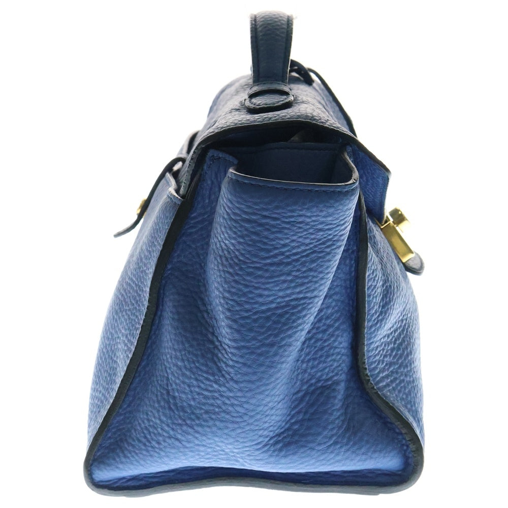 PRADA(プラダ) ヴィテッロダイノ 2WAYショルダーバッグ ハンドバッグ ブルー ゴールド金具 レザー BR5034