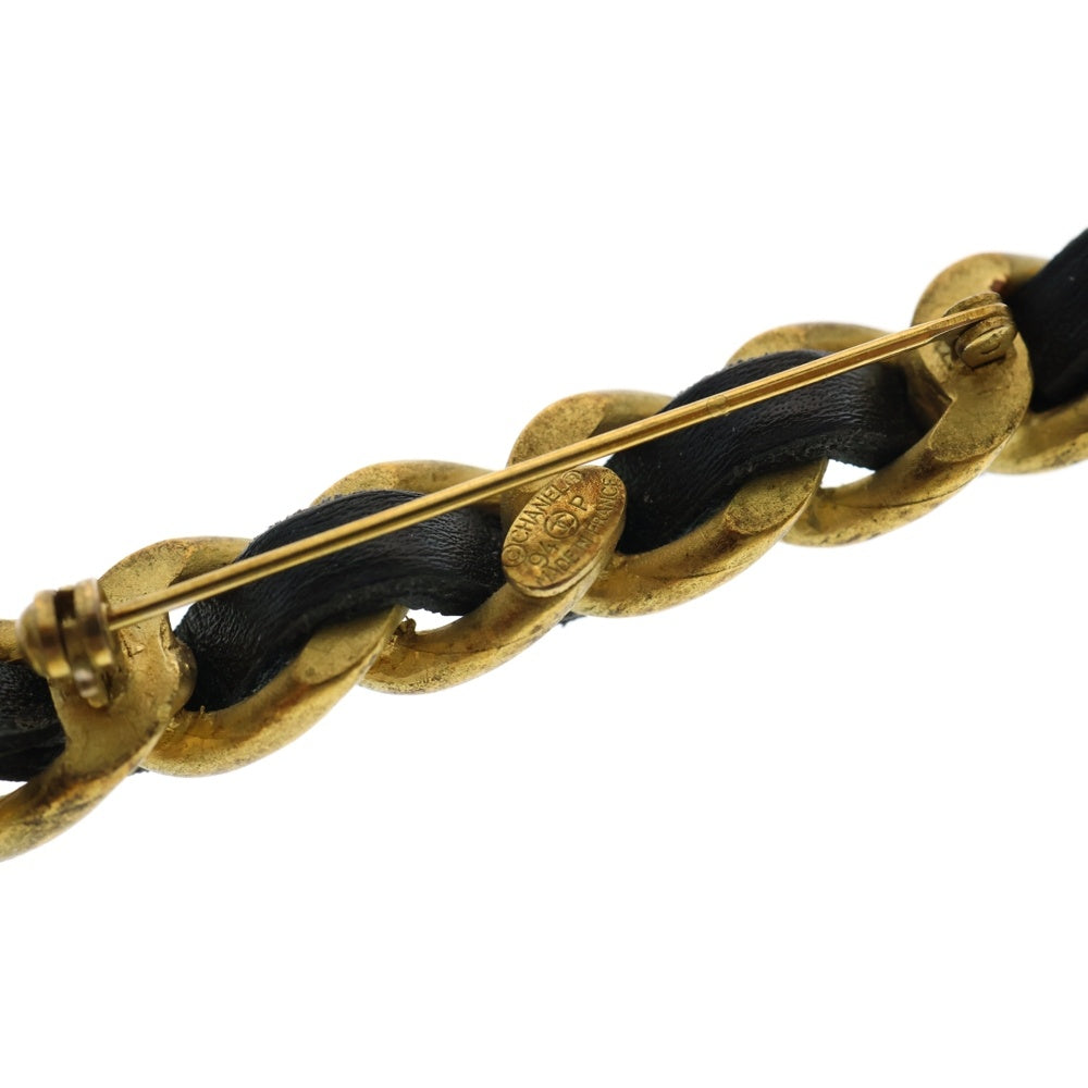 CHANEL(シャネル) ココマーク フェイクパールブローチ バッジ ホワイト×ブラック×ゴールド GP 94P