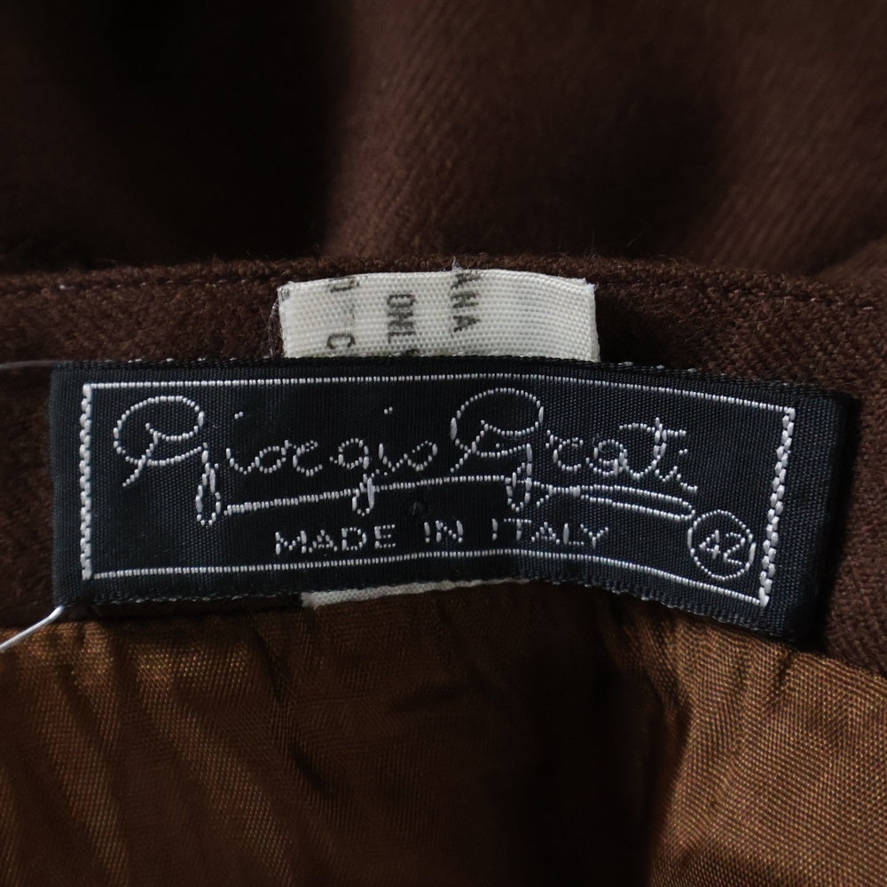 NO BRAND(ノーブランド) サイドベンツ付ウールタイトスカート ブラウン レディース