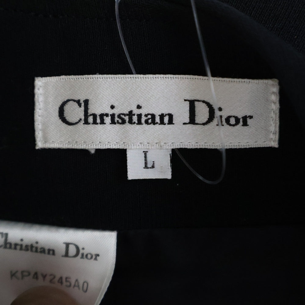 Christian Dior(クリスチャンディオール) コード刺繍 ウール ミディアム タイトスカート ブラック レディース KP4Y245A0