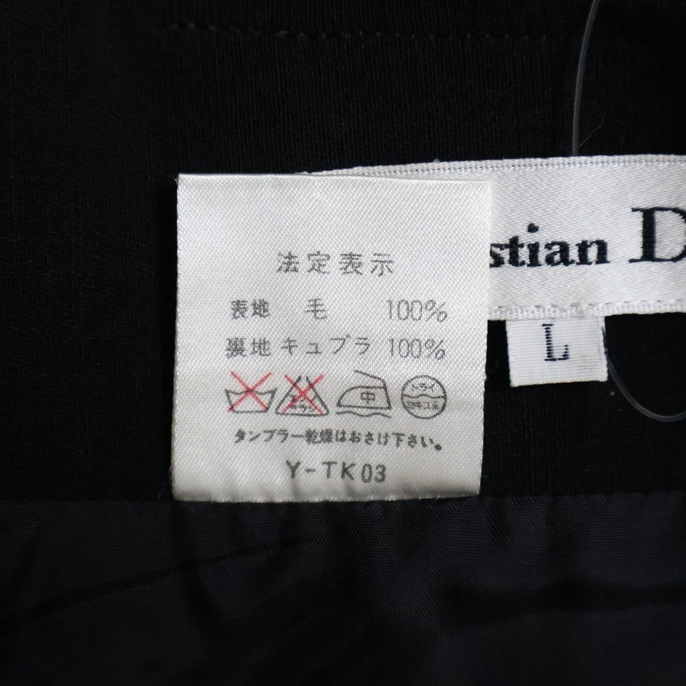 Christian Dior(クリスチャンディオール) コード刺繍 ウール ミディアム タイトスカート ブラック レディース KP4Y245A0