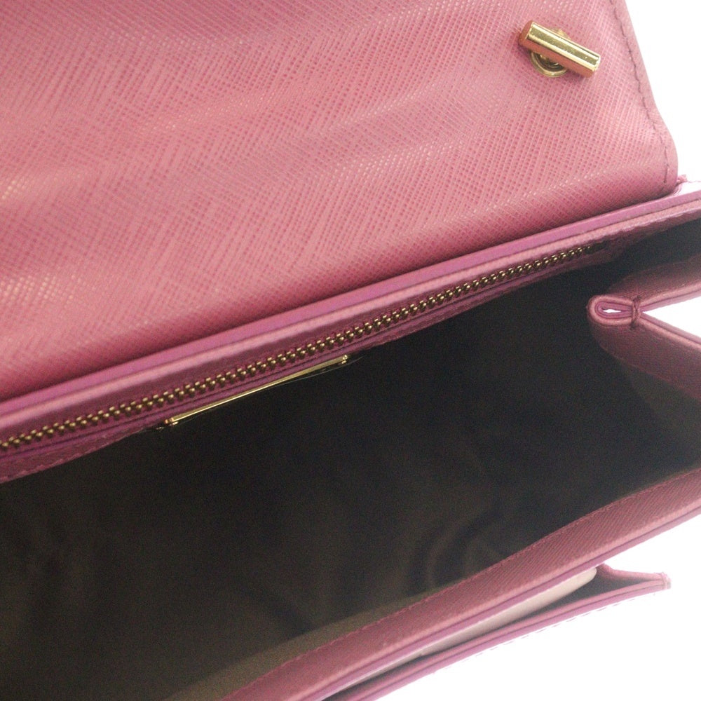 Salvatore Ferragamo(サルヴァトーレ フェラガモ) ヴァラリボン ロゴプレート レザー 2WAY ハンド ショルダーバッグ ゴールド金具 ピンク