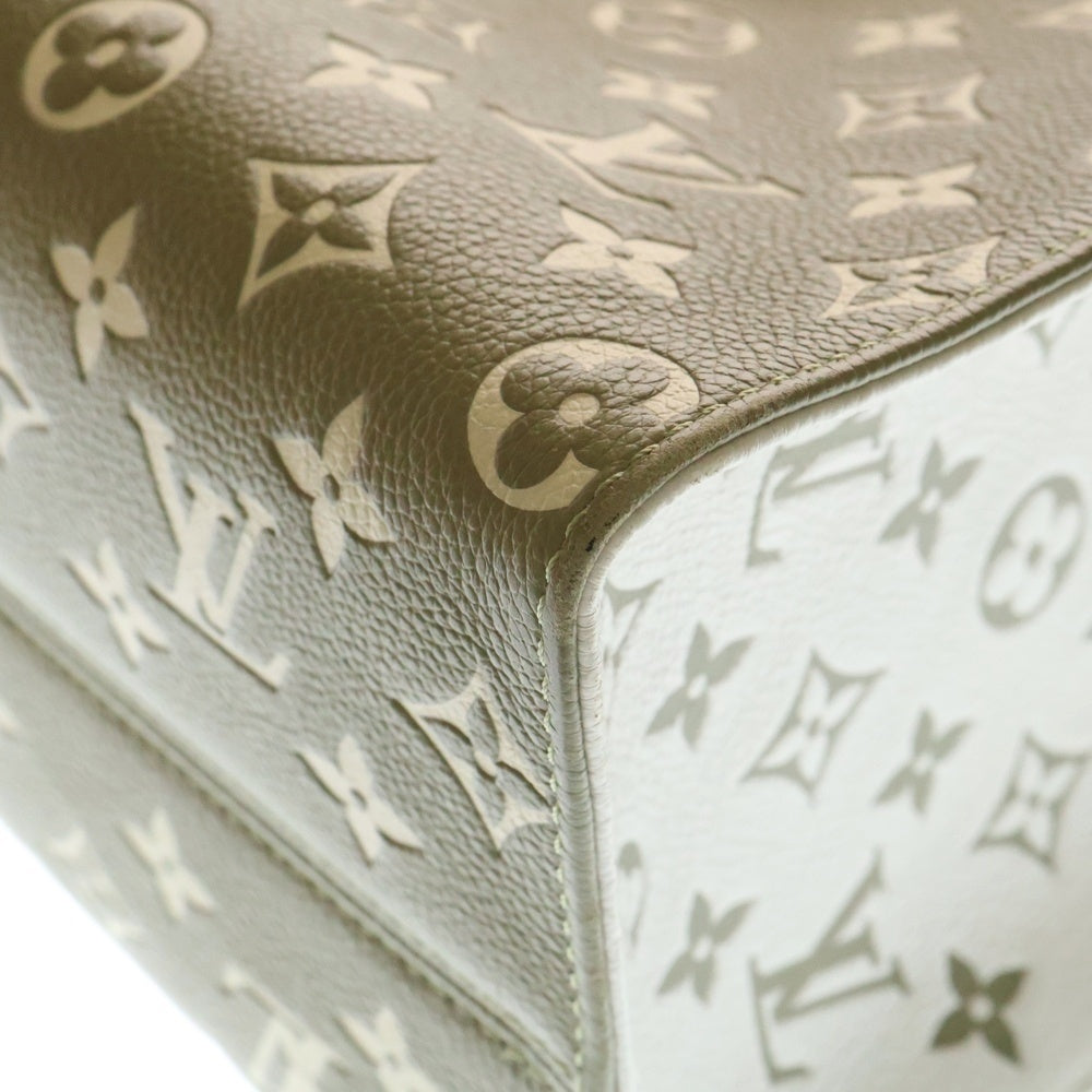 LOUIS VUITTON(ルイヴィトン) オンザゴーMM モノグラム アンプラント バイカラー レザー 2WAY ハンド ショルダー トートバッグ ゴールド金具 カーキ/ベージュ M46060
