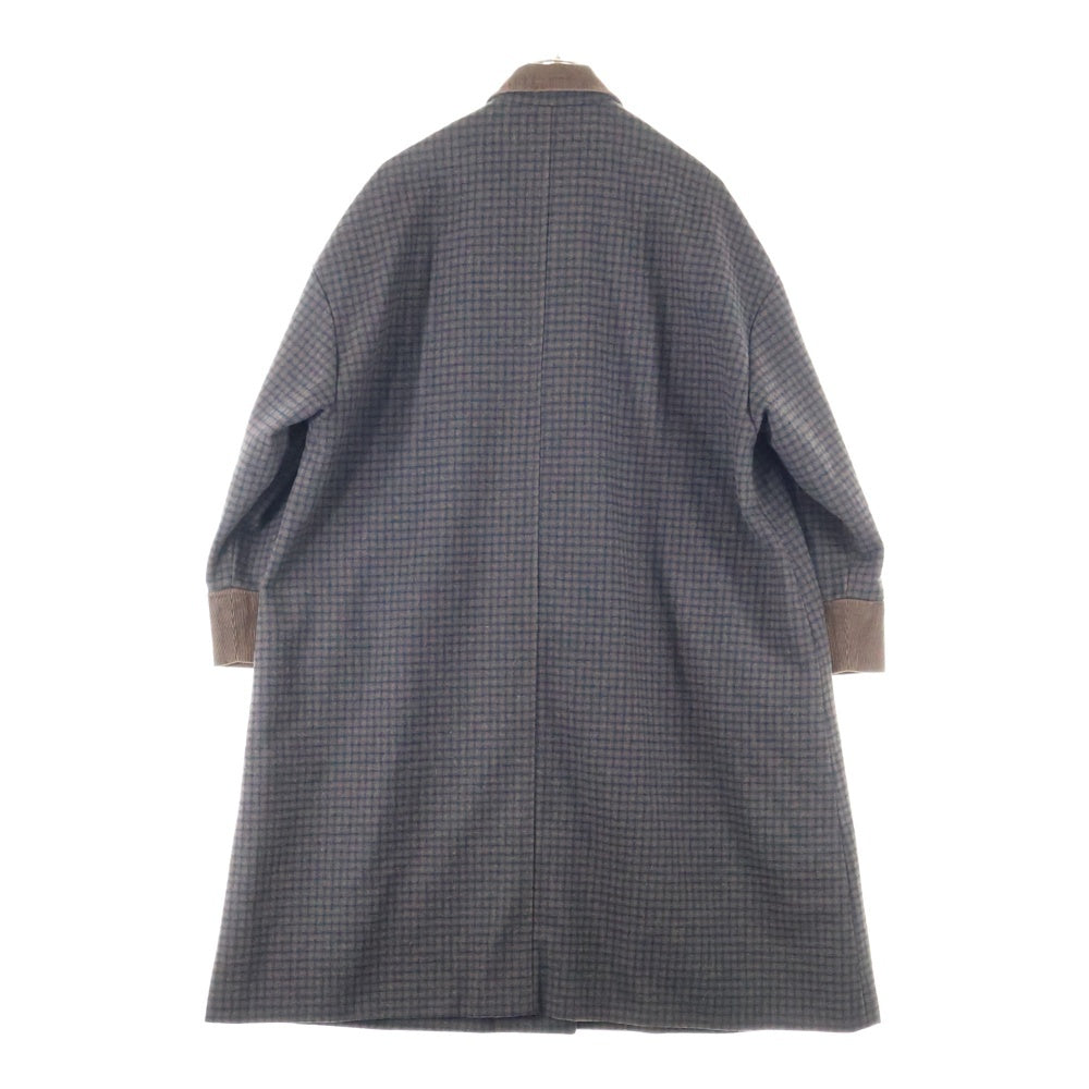 CPCM(シーピーシーエム) コーデュロイ切替ウールチェック柄コート ブラウン 3201194