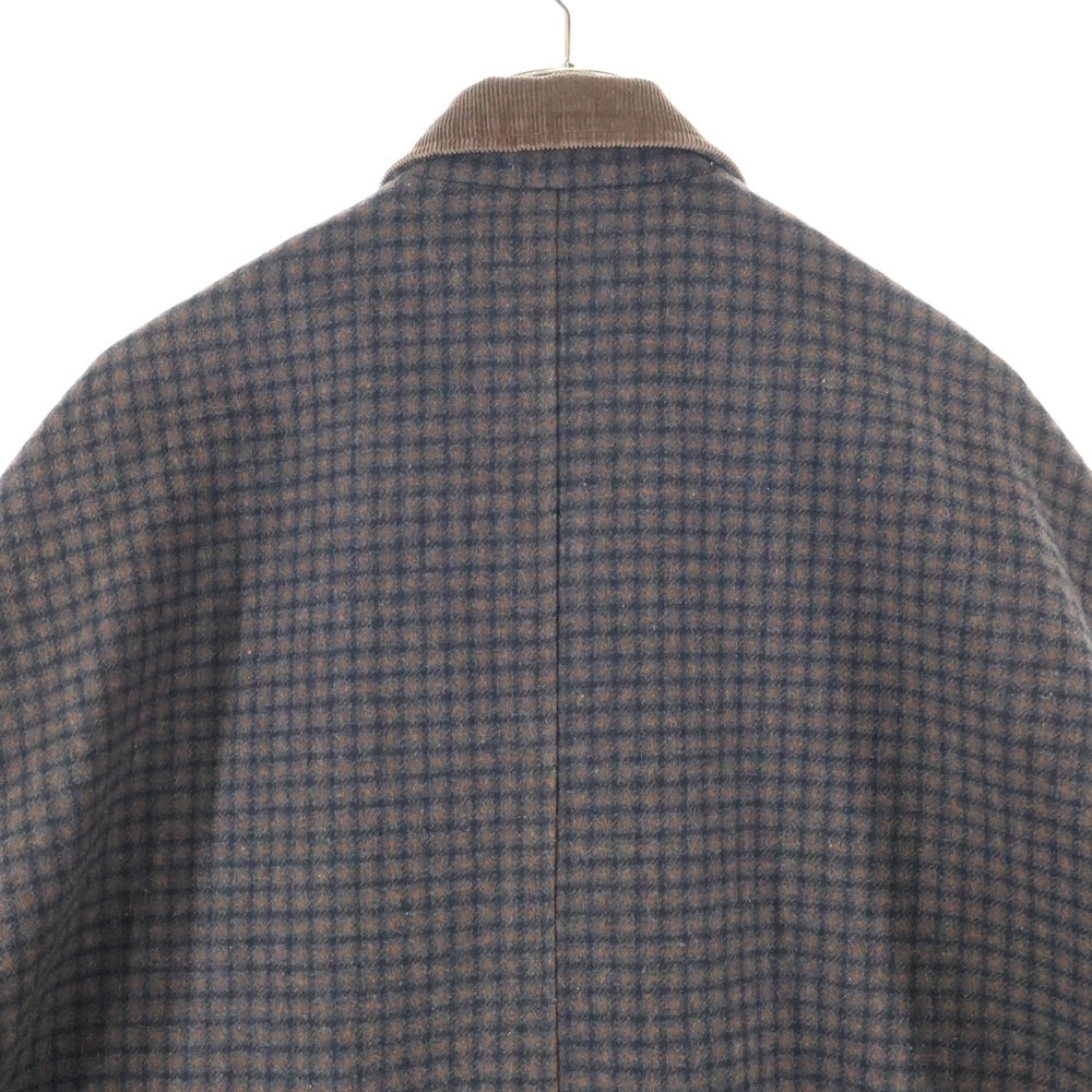 CPCM(シーピーシーエム) コーデュロイ切替ウールチェック柄コート ブラウン 3201194