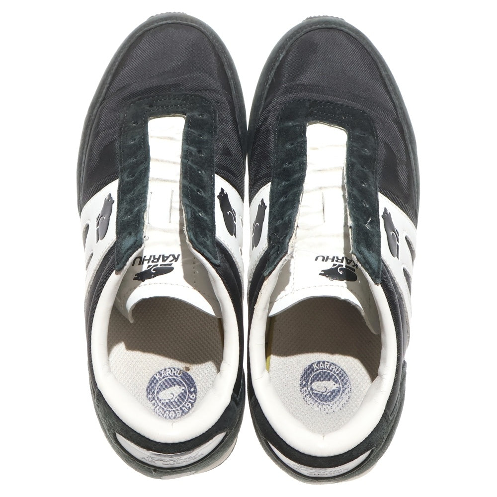 NO BRAND(ノーブランド) ALBATROSS アルバトロス レザー/スエード切替 ナイロンローカットスニーカー ブラック/ホワイト F802519