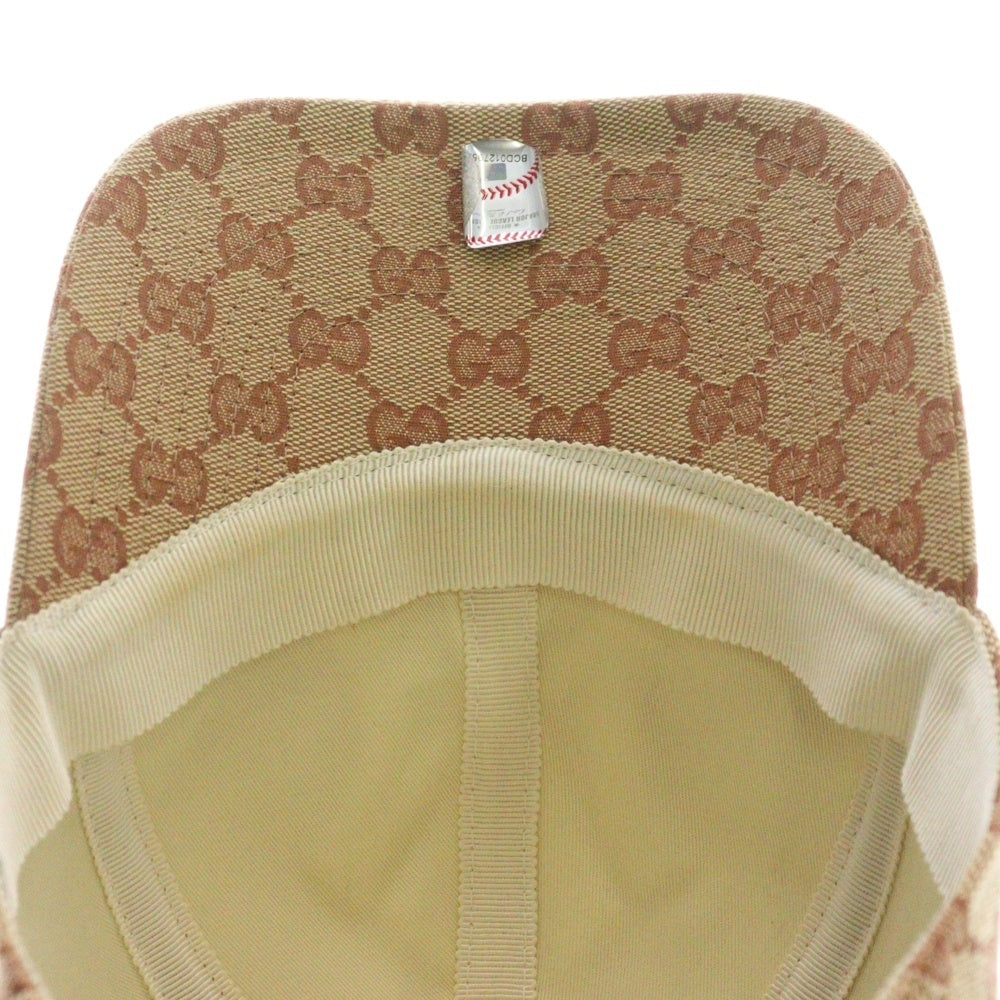 GUCCI(グッチ) ×ニューヨークヤンキース NY GGキャンバス ベースボールキャップ ブラウン 帽子 539836