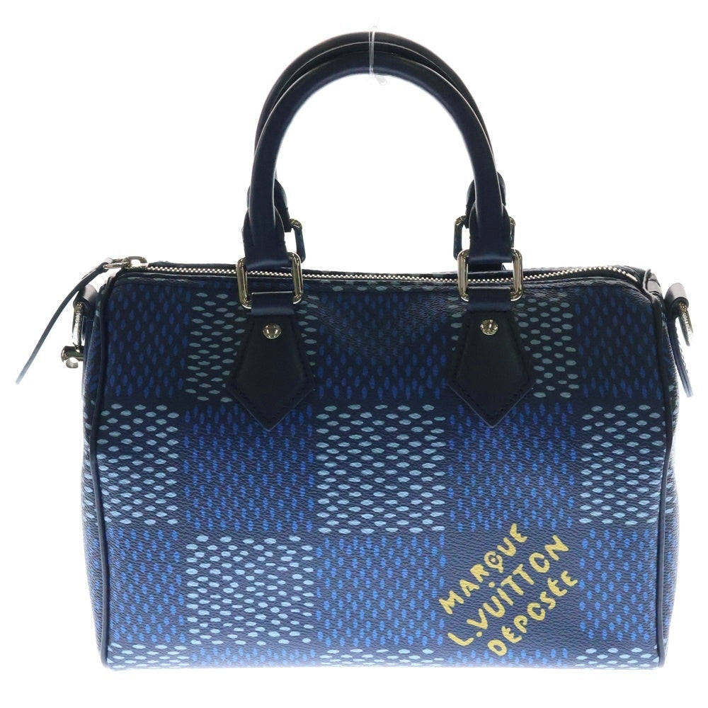LOUIS VUITTON(ルイヴィトン) ダミエヘリテージ スピーディ25 2WAY レザーハンドバッグ ショルダーバッグ ブルー N40691