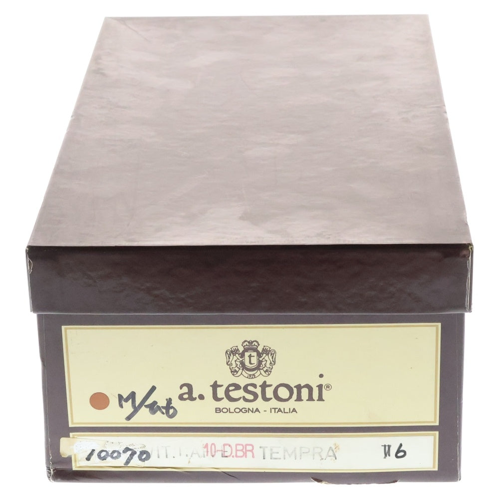 a.testoni(ア・テストーニ) イントレチャートレザードレスシューズ ブラウン