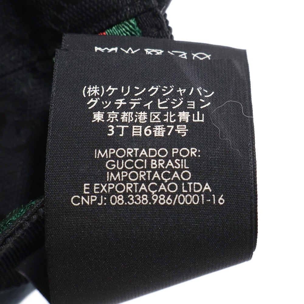 GUCCI(グッチ) GGキャンバス シェリーライン レザー 6パネル ベースボールキャップ 帽子 ブラック 200035